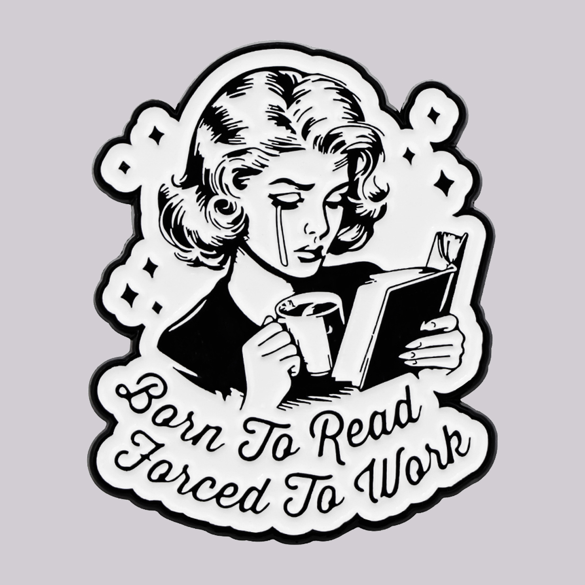 Vintage Fashion Quotes - Bookworm Quotes Enamel Pin Reading Brooch