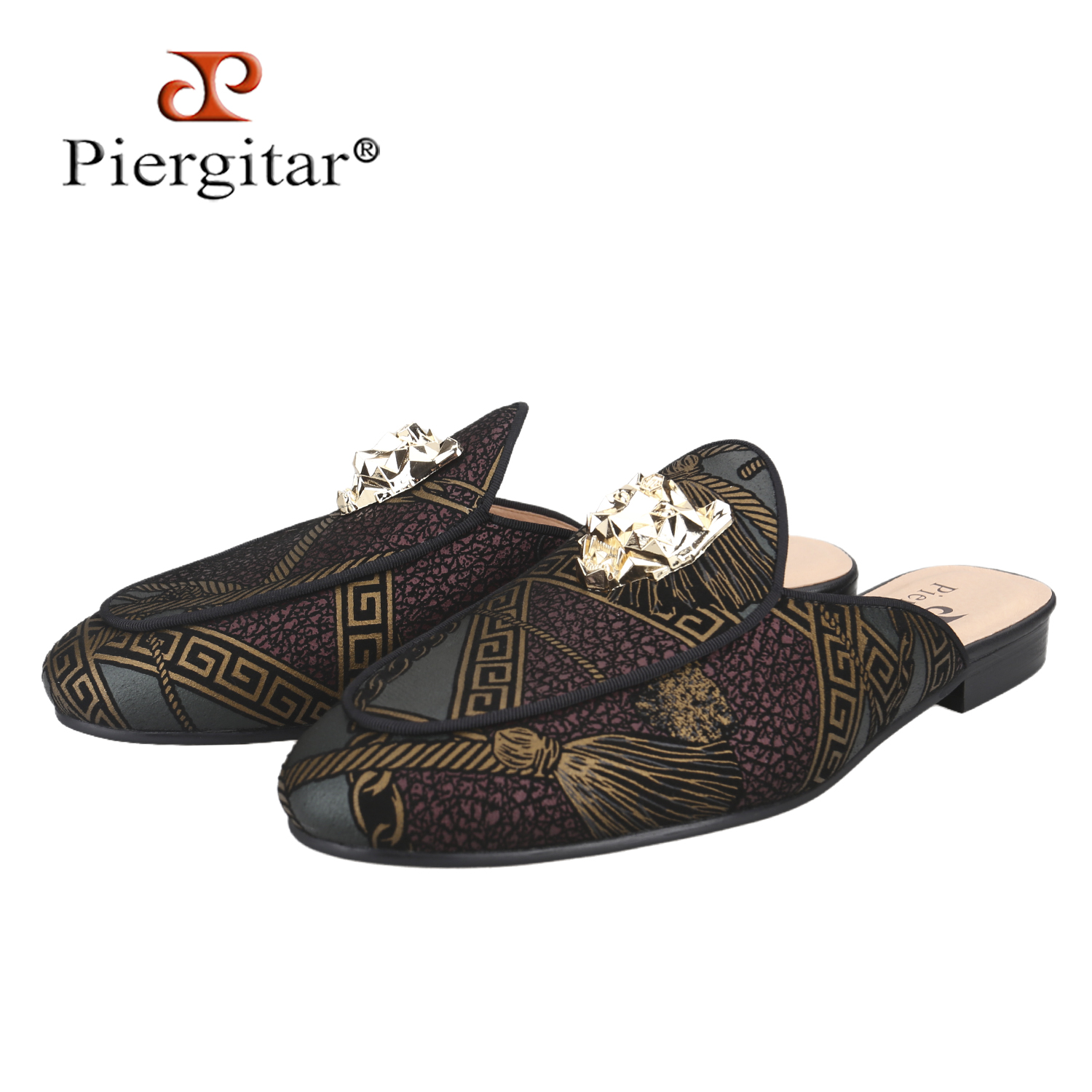 Vintage Fashion Prints - Piergitar Luxury Brand Model Printed Leather