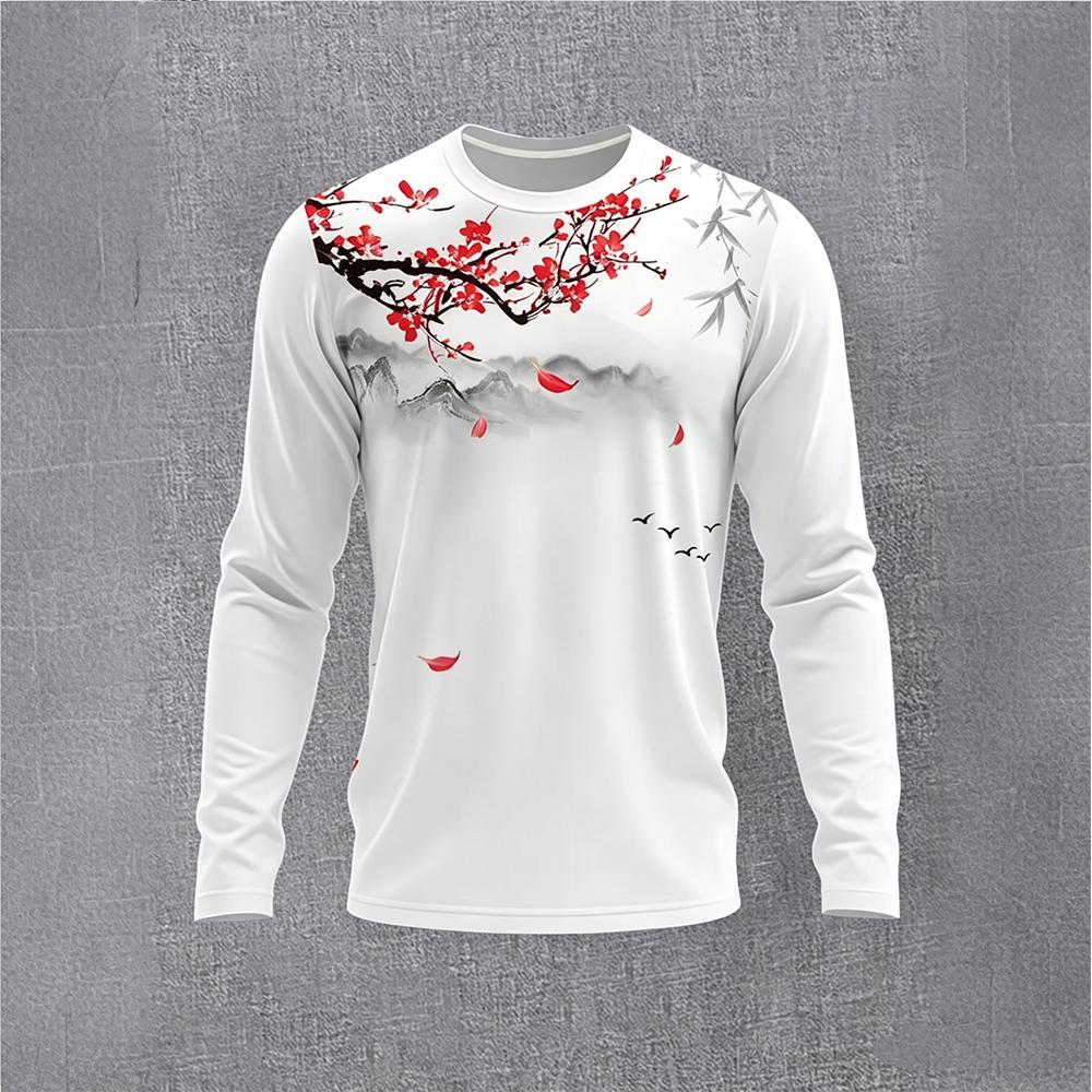 Vintage Fashion Prints - Chinese Style Ink Plum Blossom Long
