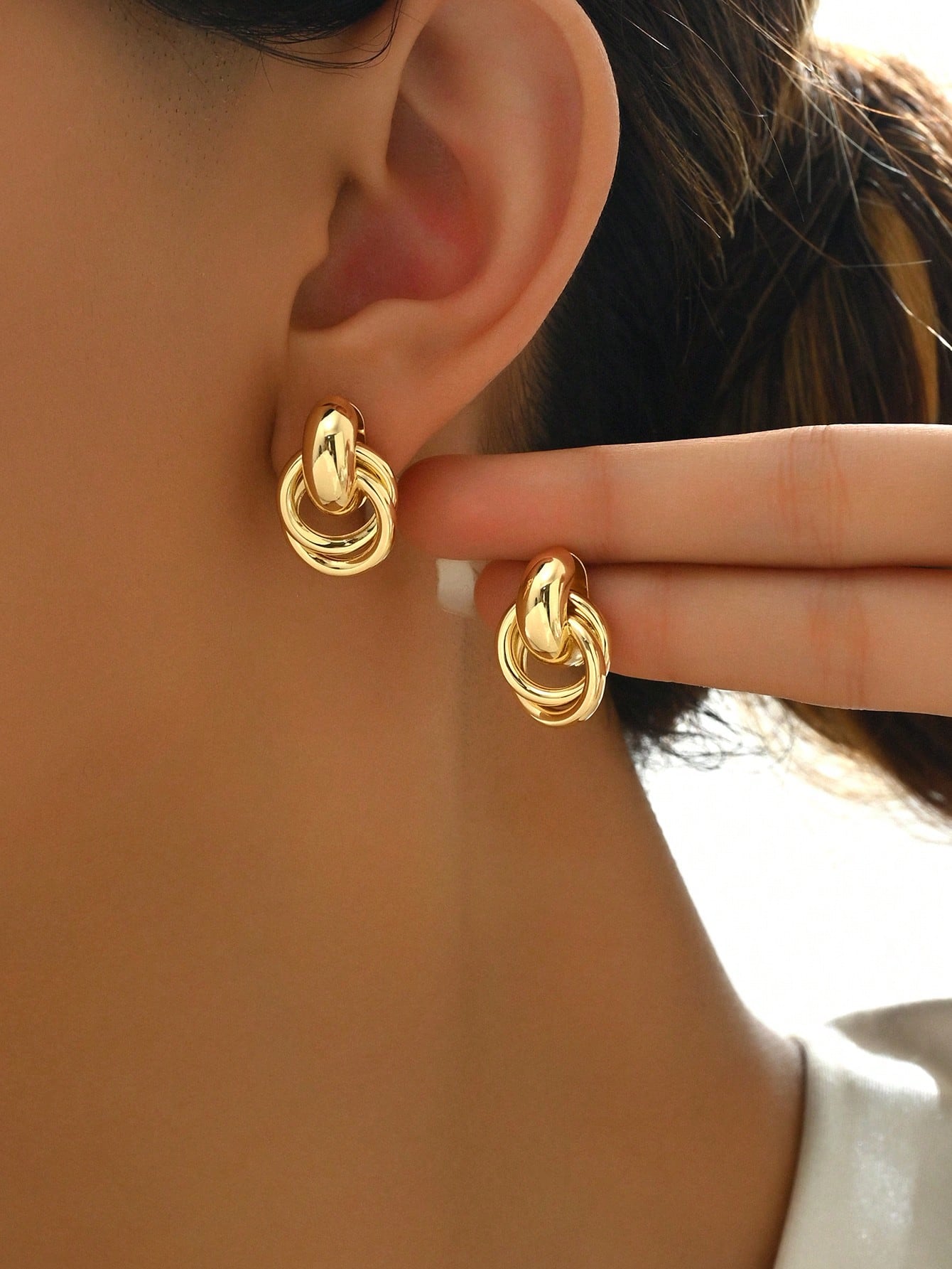 Vintage Fashion Earrings - 14K Gold Plated Vintage Boho Circular