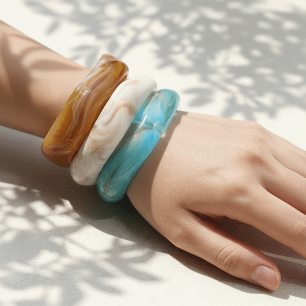Statement Bangles Translucent  - Vintage Fashion Gen Z ulasan dan harga