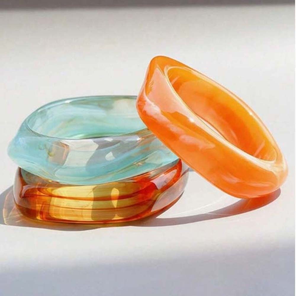 Statement Bangles Translucent  - Vintage Fashion Gen Z ulasan dan harga