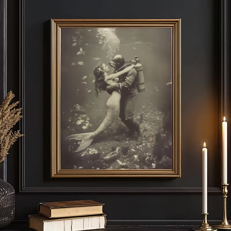 2D Flat, 2D Flat, Frameless Vi - Vintage Fashion Prints For Wall ulasan dan harga