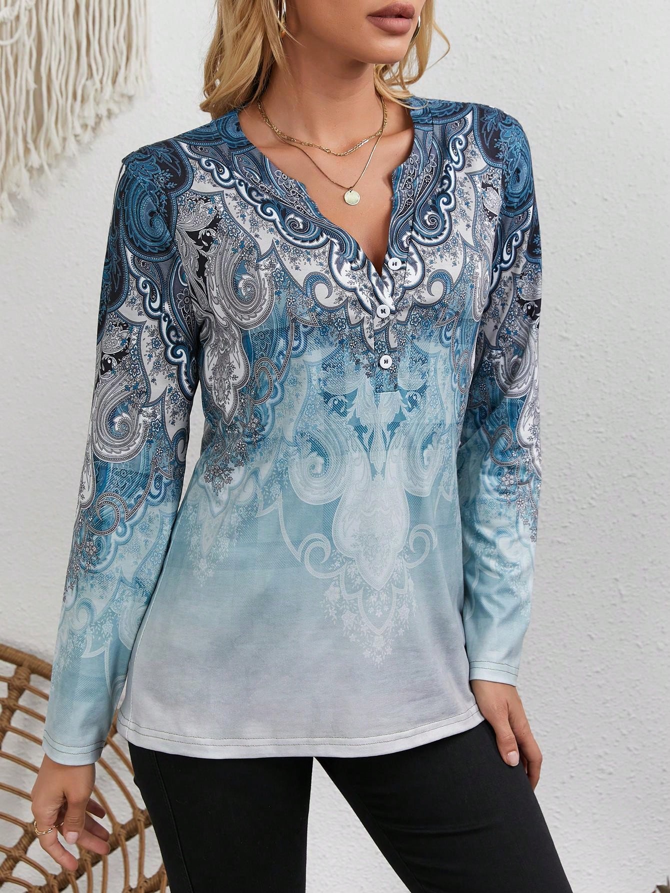 Women's Ethnic-Style Top: Vint - Vintage Fashion Prints ulasan dan harga
