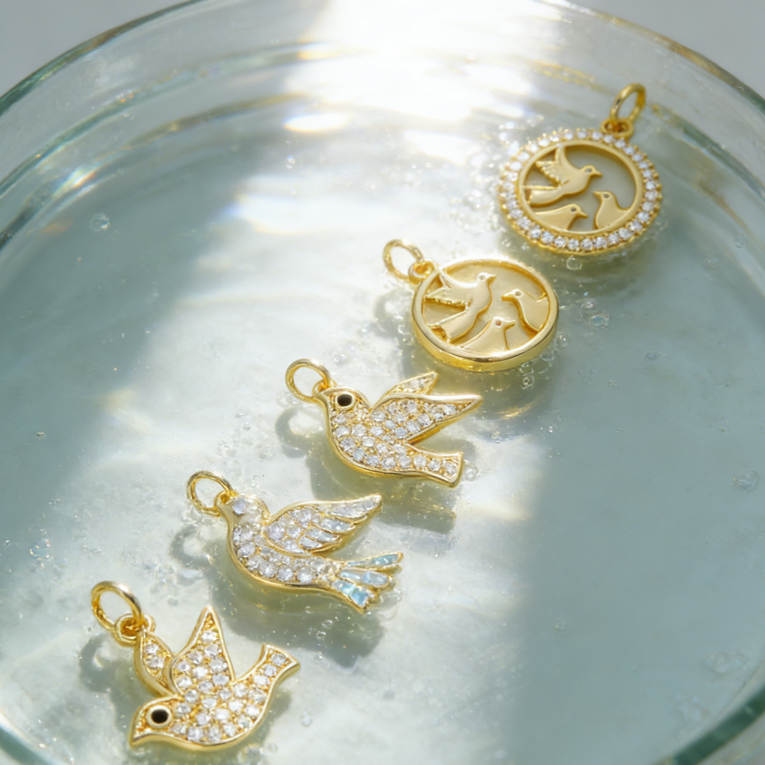 5Pcs Pendants Brass Cubic Zirc - Vintage Fashion Earrings ulasan dan harga