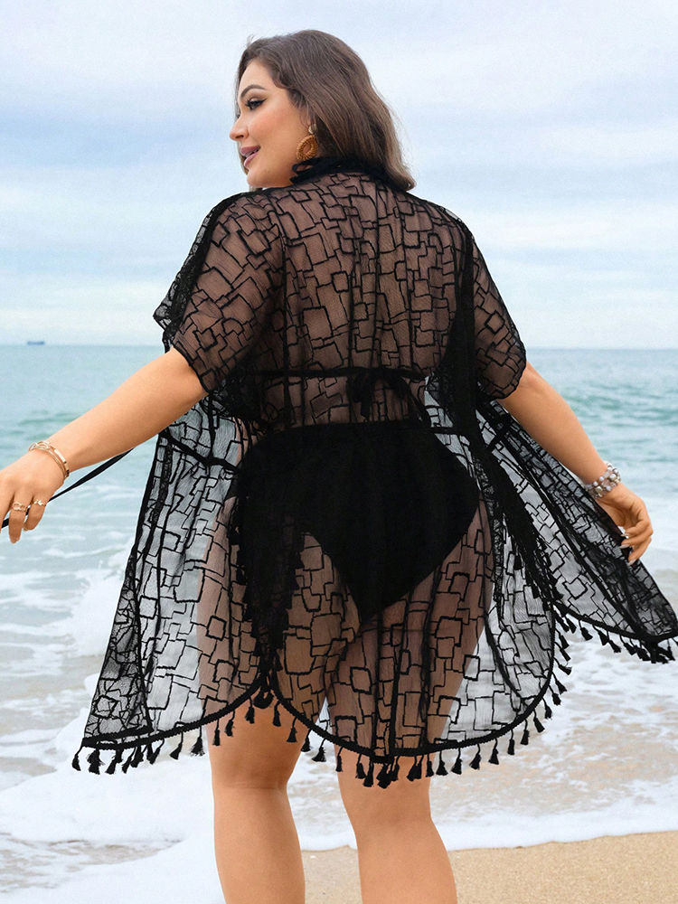 Plus Size Beach Women's Sheer  - Vintage Fashion Plus Size ulasan dan harga