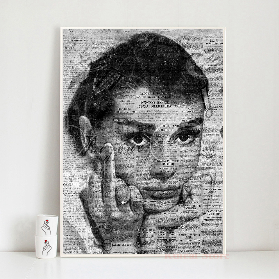 Audrey Hepburn Vintage Poster  - Vintage Fashion Prints For Wall ulasan dan harga