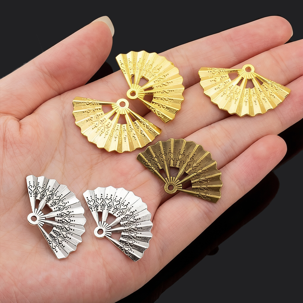10pcs Vintage Charms Fan 21x33 - Vintage Fashion Earrings ulasan dan harga