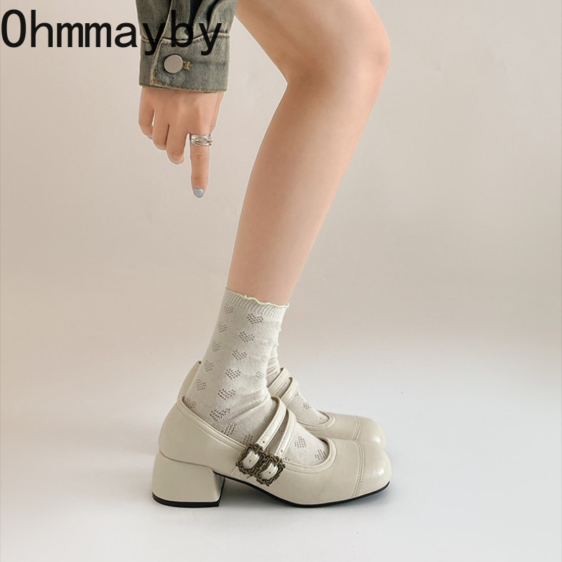 Vintage Thick Heel Women Mary  - Vintage Fashion Prints ulasan dan harga