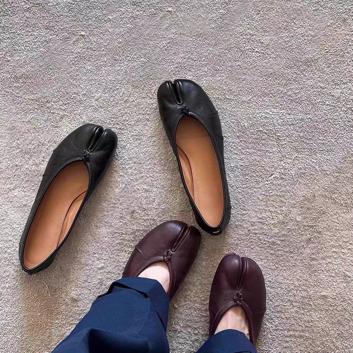 Fashion Split Toe Flat Hoof Ma - Vintage Old Fashion ulasan dan harga