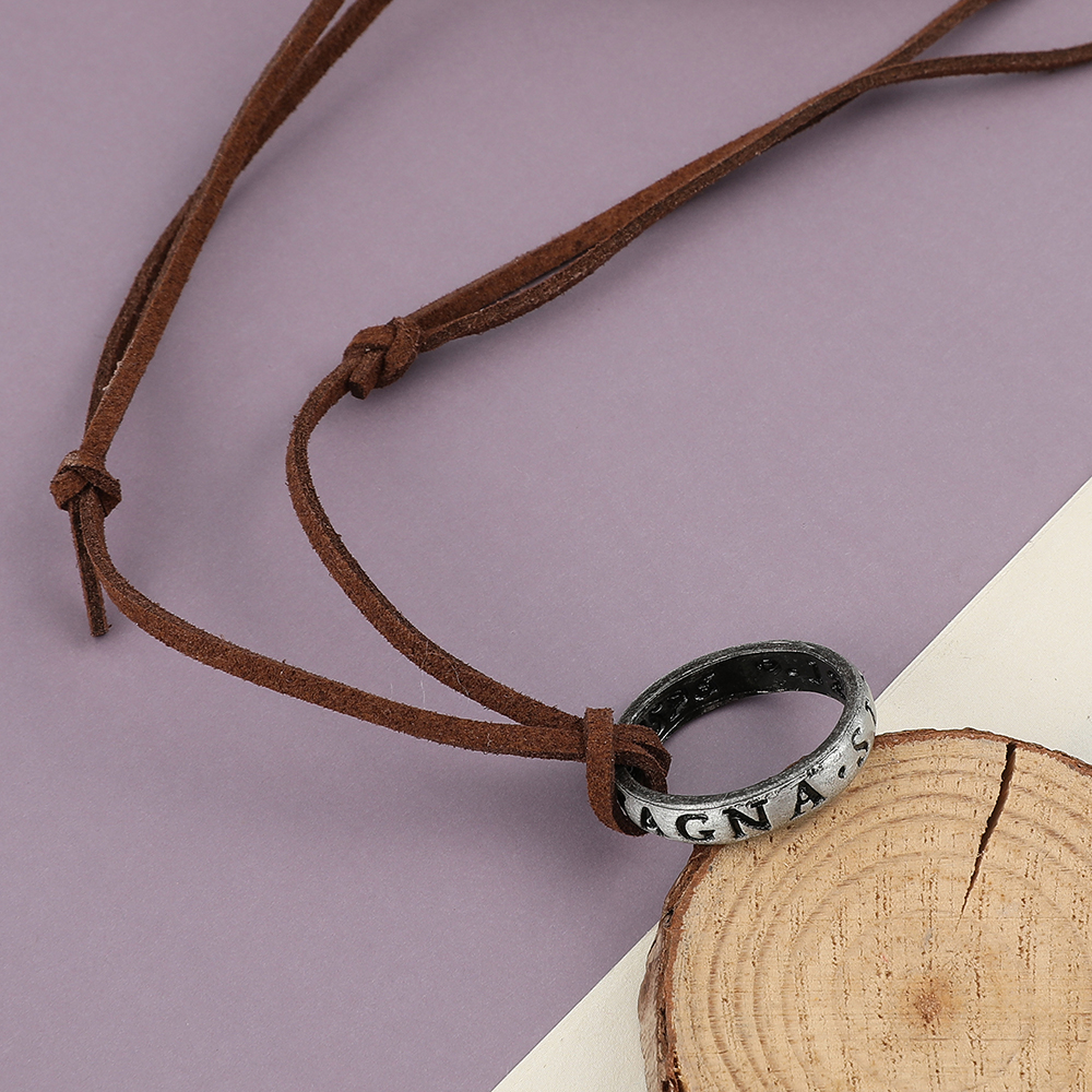 Game Anime Leather Chain Ring  - Vintage Fashion Jewelry ulasan dan harga