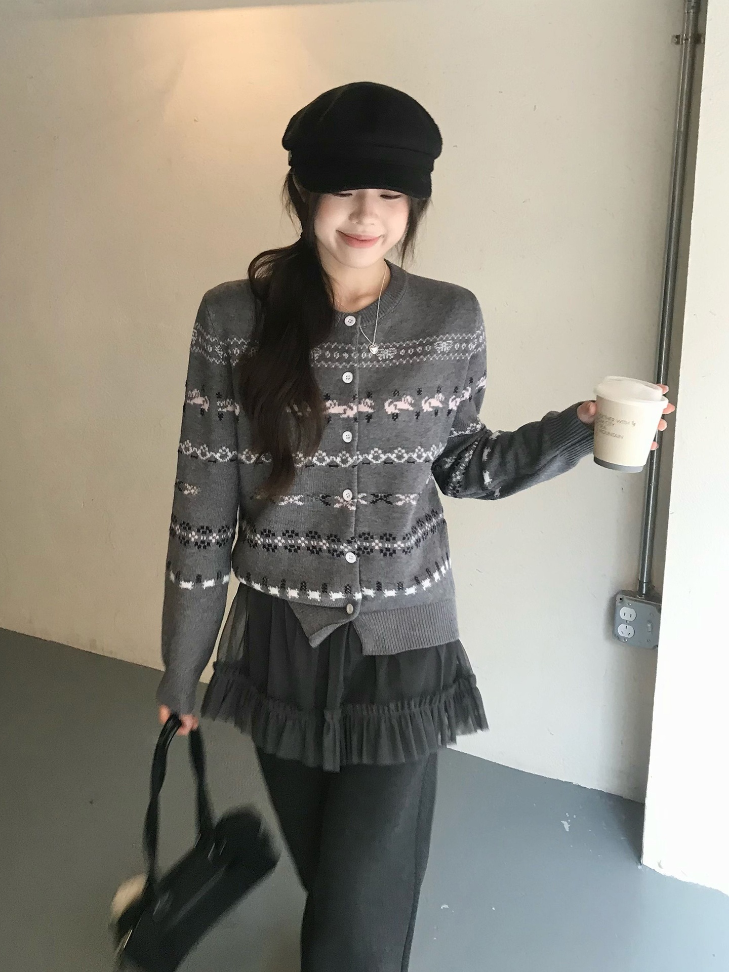 Gray Vintage Fair Isle Knitted - Vintage Fashion Faire ulasan dan harga