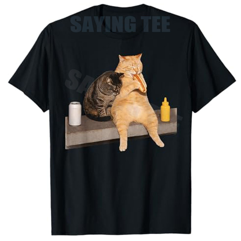 Cat Eating Hot Dog Funny Vinta - Quirky Vintage Fashion ulasan dan harga