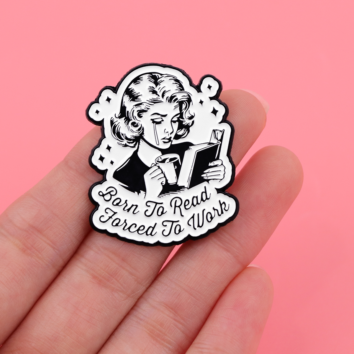 Bookworm Quotes Enamel Pin Rea - Vintage Fashion Quotes ulasan dan harga