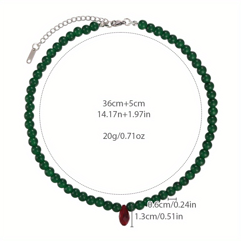 Vintage Green Beaded Necklace  - Vintage Fashion Faire ulasan dan harga
