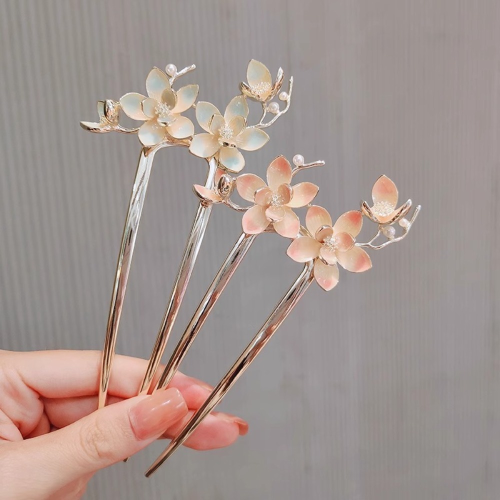 1pc U Shaped Flower Hair Stick - Vintage Fashion Jewelry ulasan dan harga