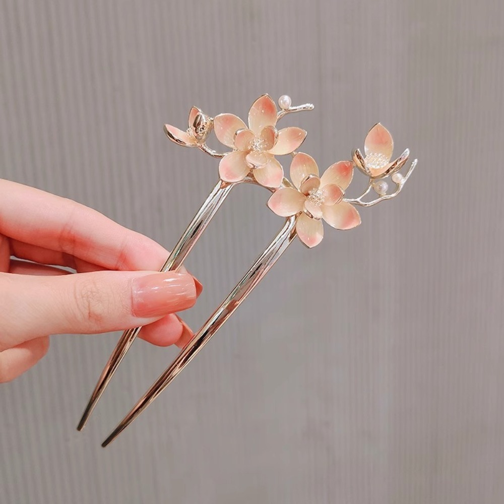 1pc U Shaped Flower Hair Stick - Vintage Fashion Jewelry ulasan dan harga