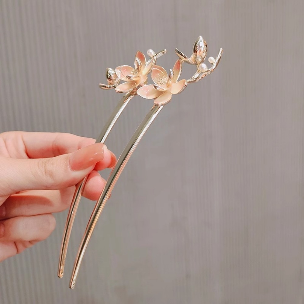 1pc U Shaped Flower Hair Stick - Vintage Fashion Jewelry ulasan dan harga