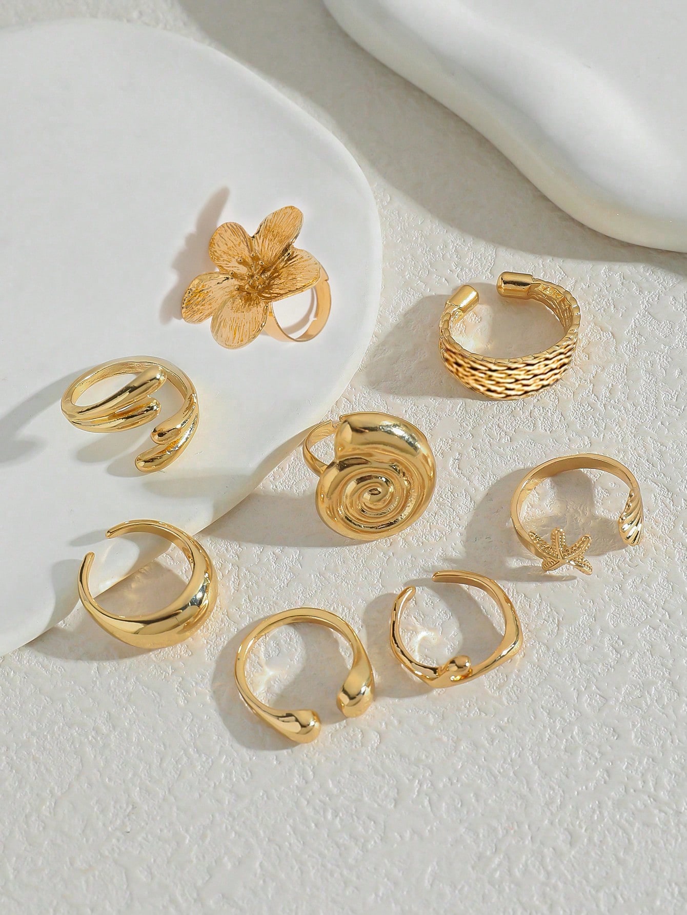 8pcs/Set Vintage Smooth Plain  - Vintage Fashion Jewelry ulasan dan harga