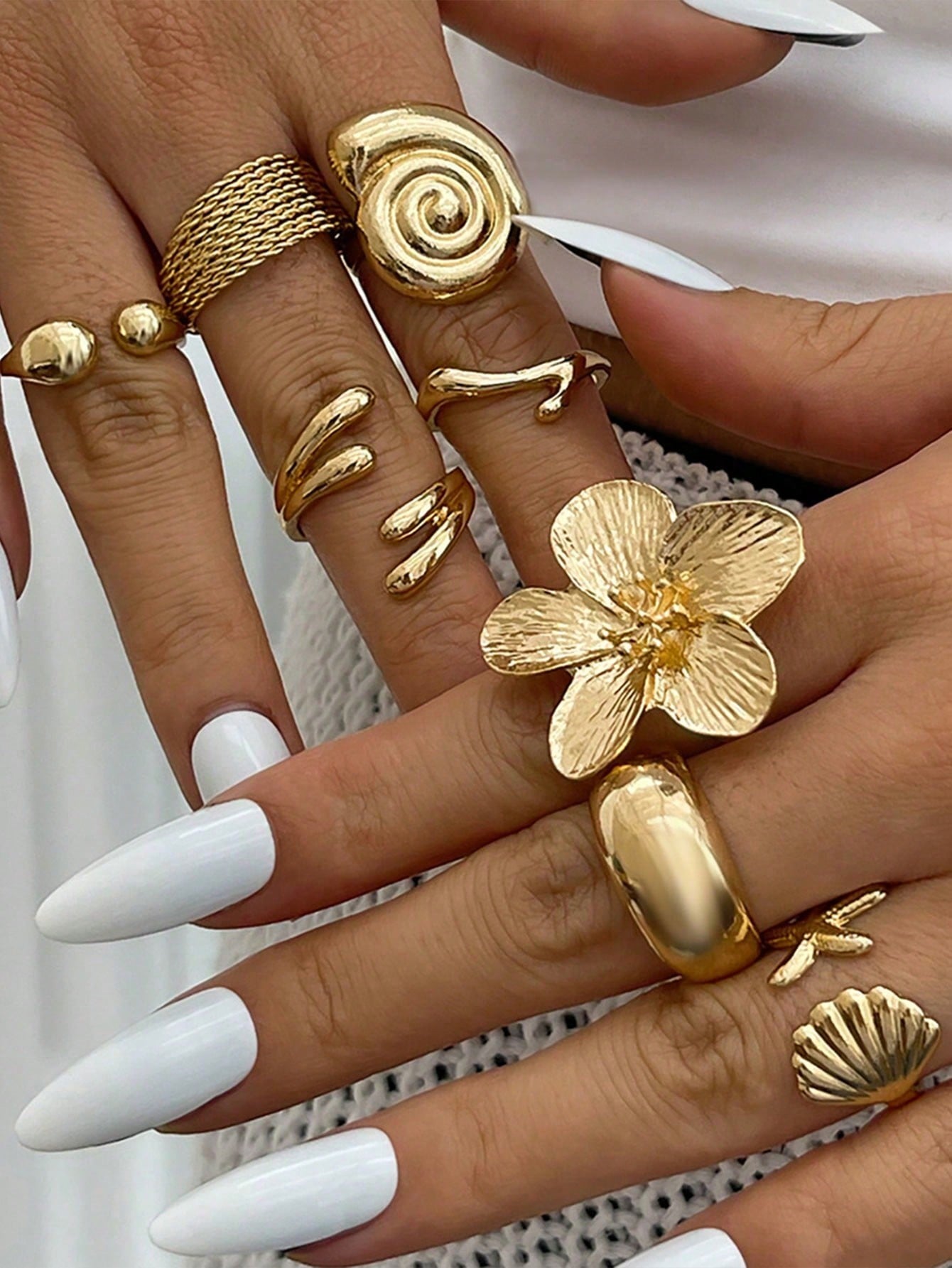 8pcs/Set Vintage Smooth Plain  - Vintage Fashion Jewelry ulasan dan harga
