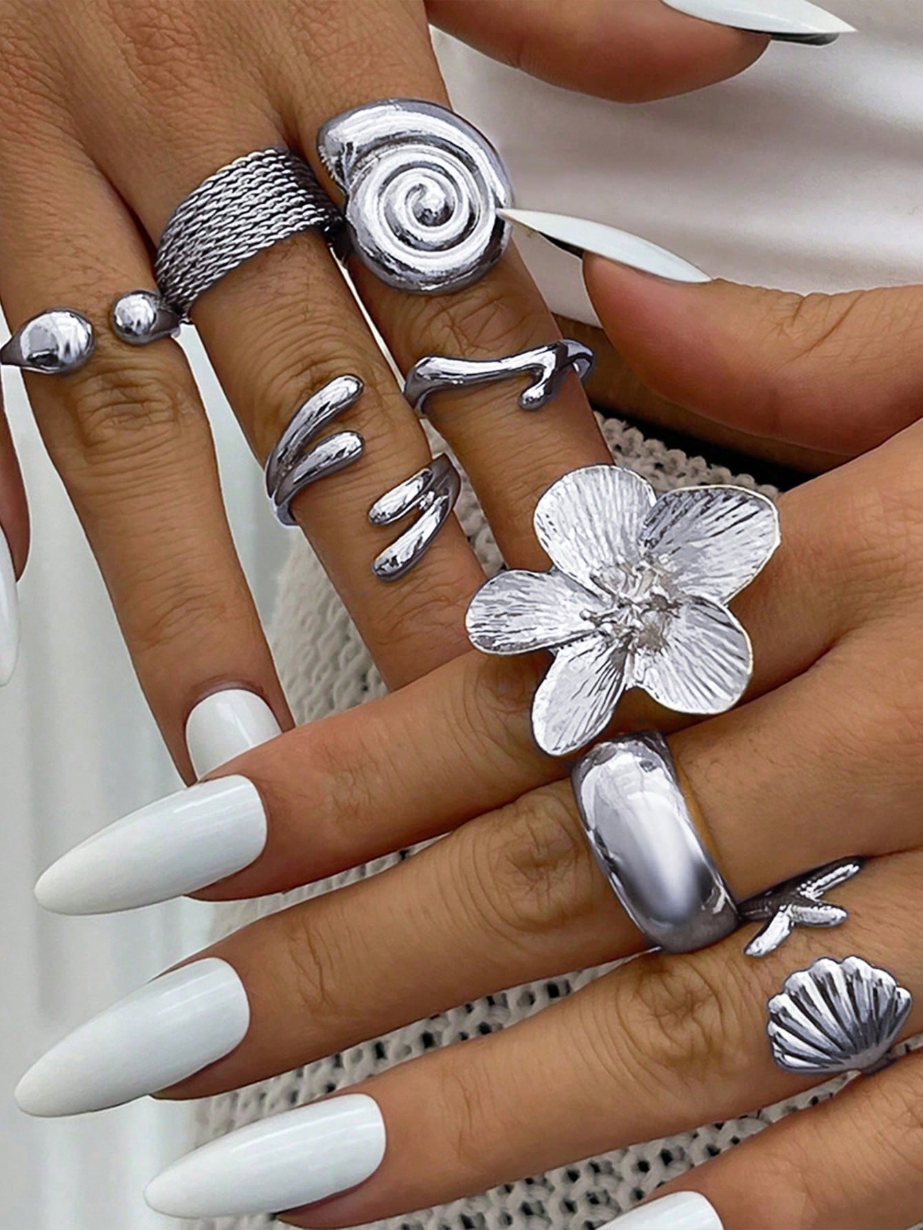 8pcs/Set Vintage Smooth Plain  - Vintage Fashion Jewelry ulasan dan harga