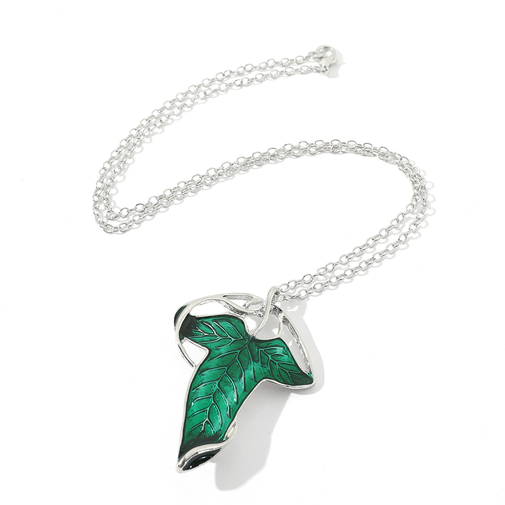 Vintage Green Leaf Pendant Nec - Vintage Fashion Jewelry ulasan dan harga