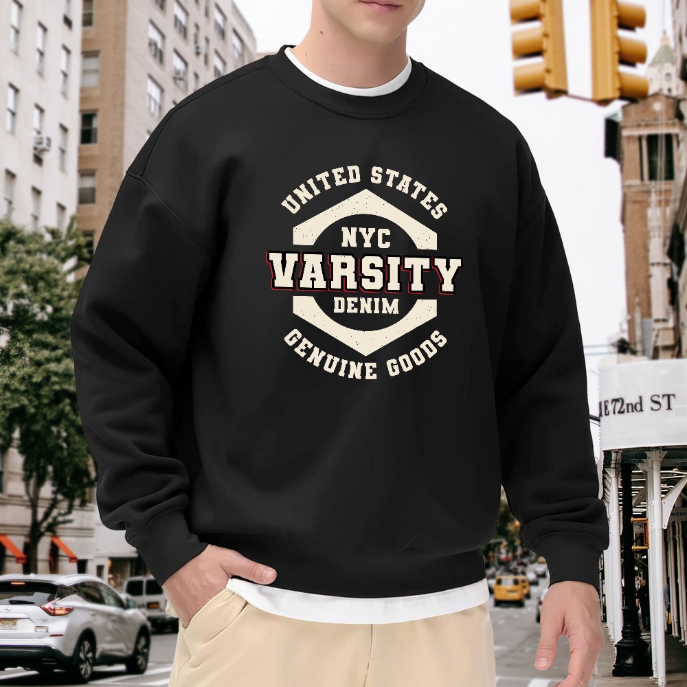 Men's Black Crew Neck Pullover - Vintage Fashion Nyc ulasan dan harga