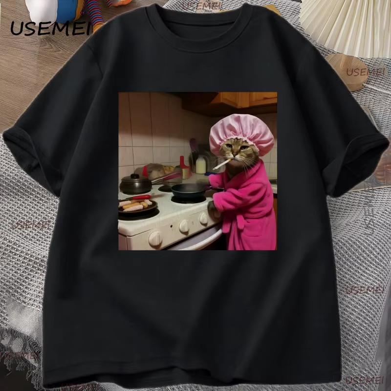 Funny Housewife Cat T-Shirt Vi - Vintage Fashion Gen Z ulasan dan harga