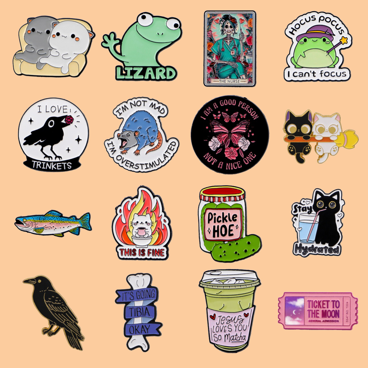 Cute Cat Quote Enamel Pin Anim - Vintage Fashion Quotes ulasan dan harga