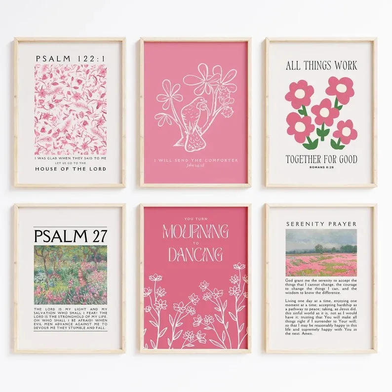 Minimalist Canvas Posters Pink - Vintage Fashion Prints For Wall ulasan dan harga