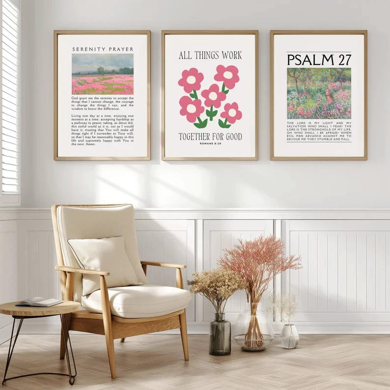 Minimalist Canvas Posters Pink - Vintage Fashion Prints For Wall ulasan dan harga