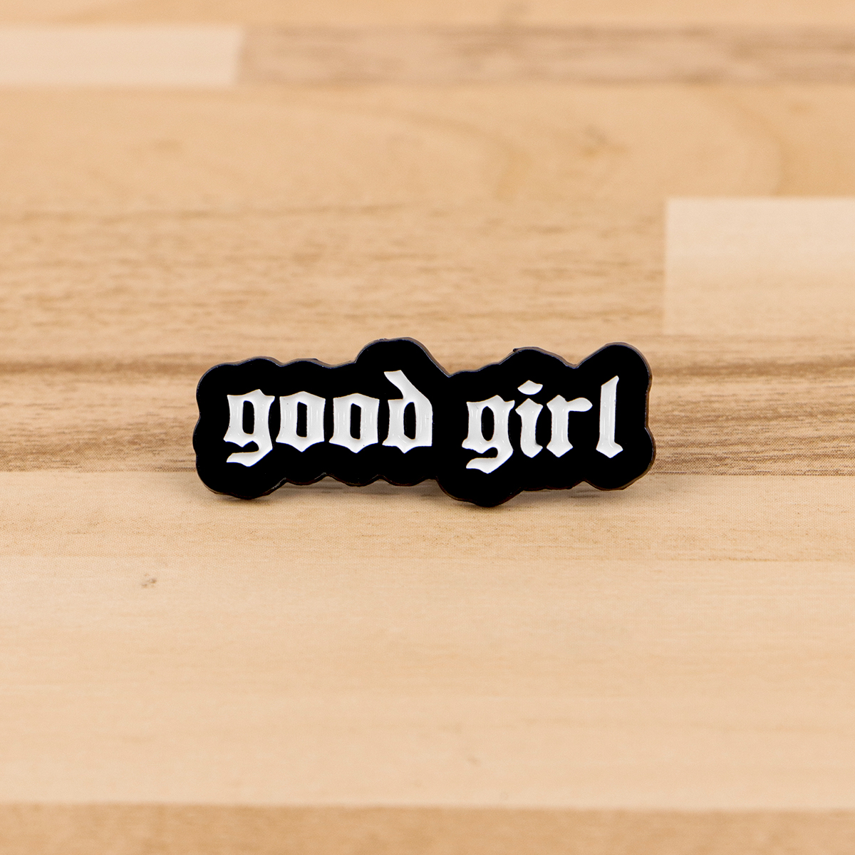 “Good Girl” Quotes Enamel Pin  - Vintage Fashion Quotes ulasan dan harga