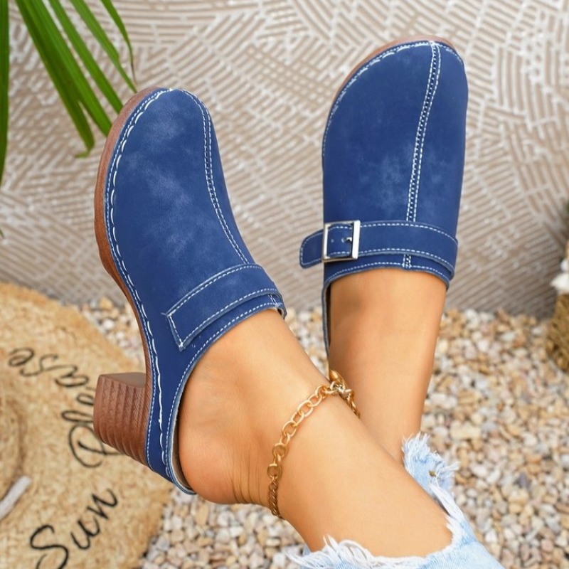 Women's Slip-On Mules Block He - Vintage Old Fashion ulasan dan harga