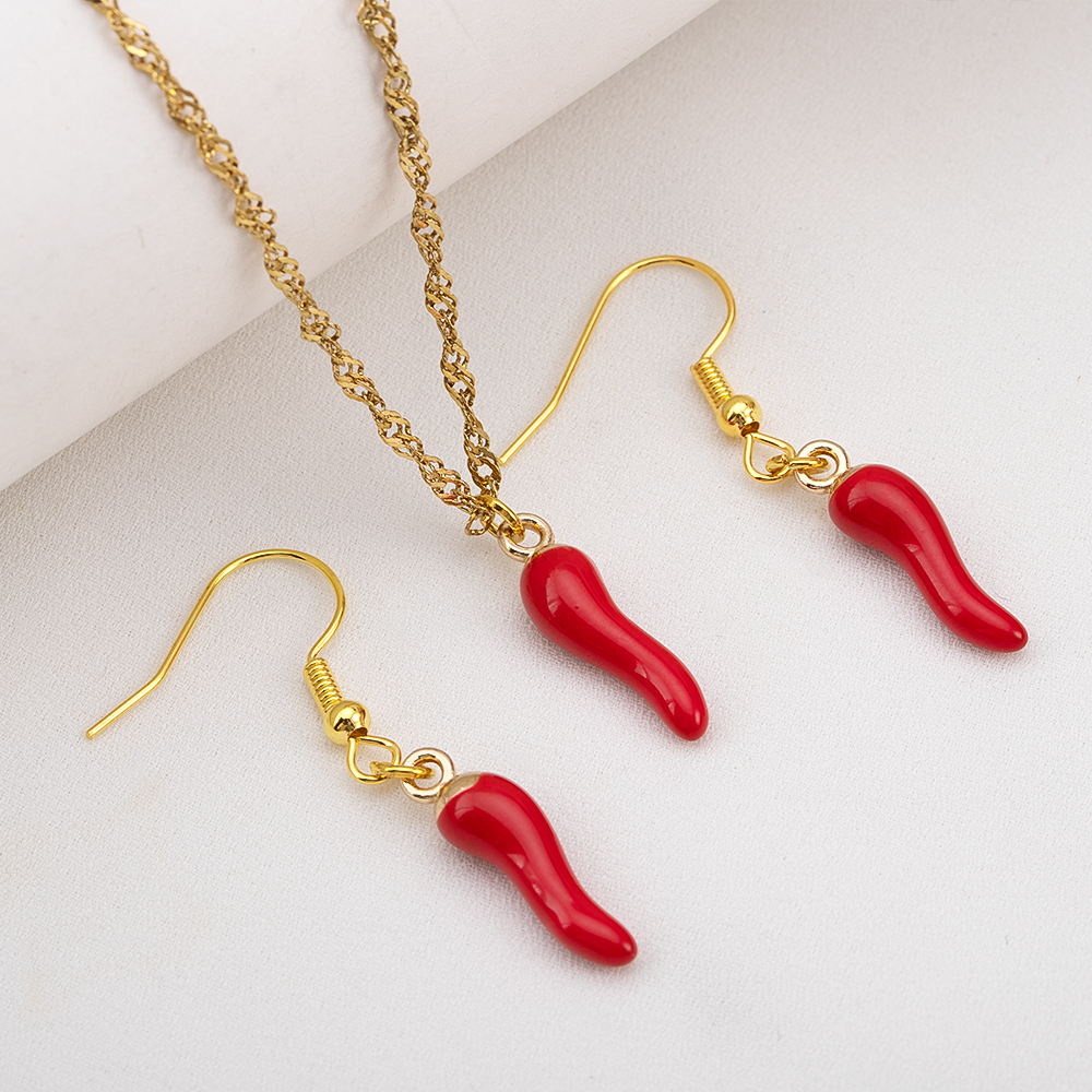10pcs 5pcs 20pcs Red Hot Chili - Vintage Fashion Earrings ulasan dan harga