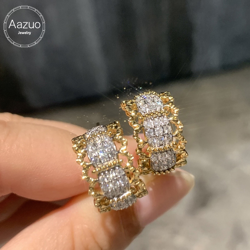 Aazuo Vintage Style Real 18K Y - Vintage Fashion Earrings ulasan dan harga