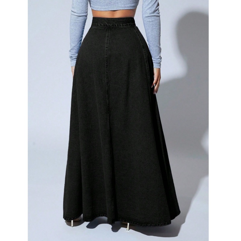 plus Size Women's Black Denim  - Vintage Fashion Plus Size ulasan dan harga
