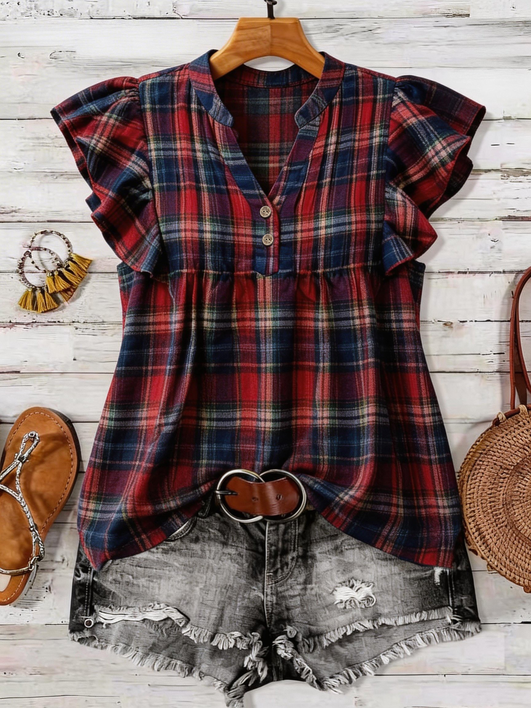 plus Size Retro round Neck Pri - Vintage Fashion Plus Size ulasan dan harga