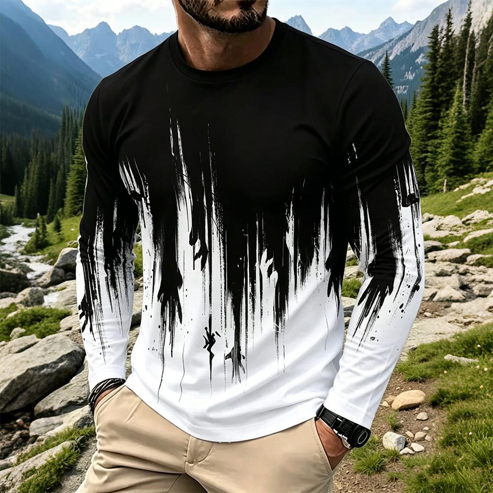 Men's Gradient Ink Splash Long - Vintage Fashion Prints ulasan dan harga