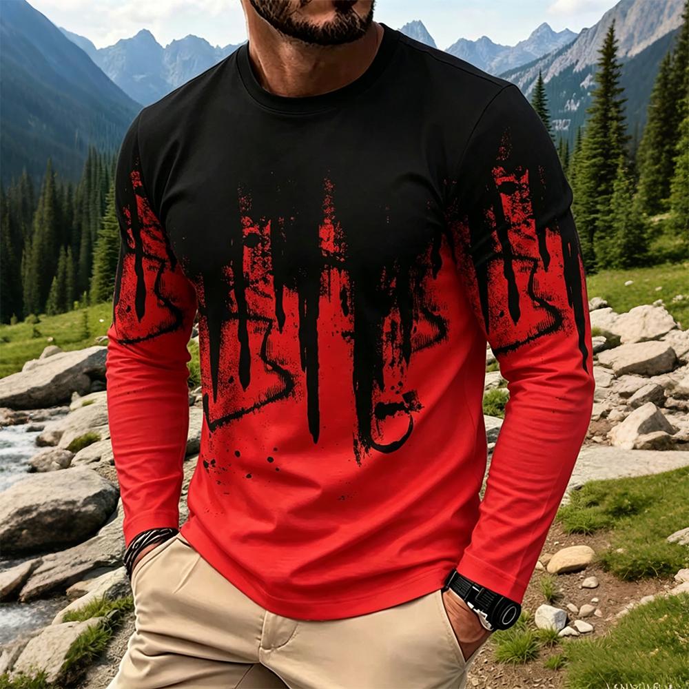 Men's Gradient Ink Splash Long - Vintage Fashion Prints ulasan dan harga