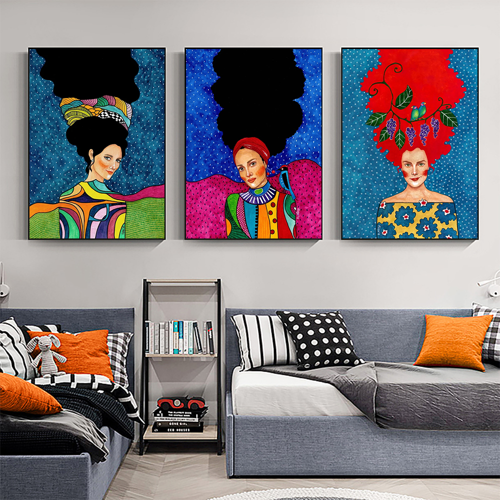 1pc frameless Vintage Abstract - Vintage Fashion Prints For Wall ulasan dan harga