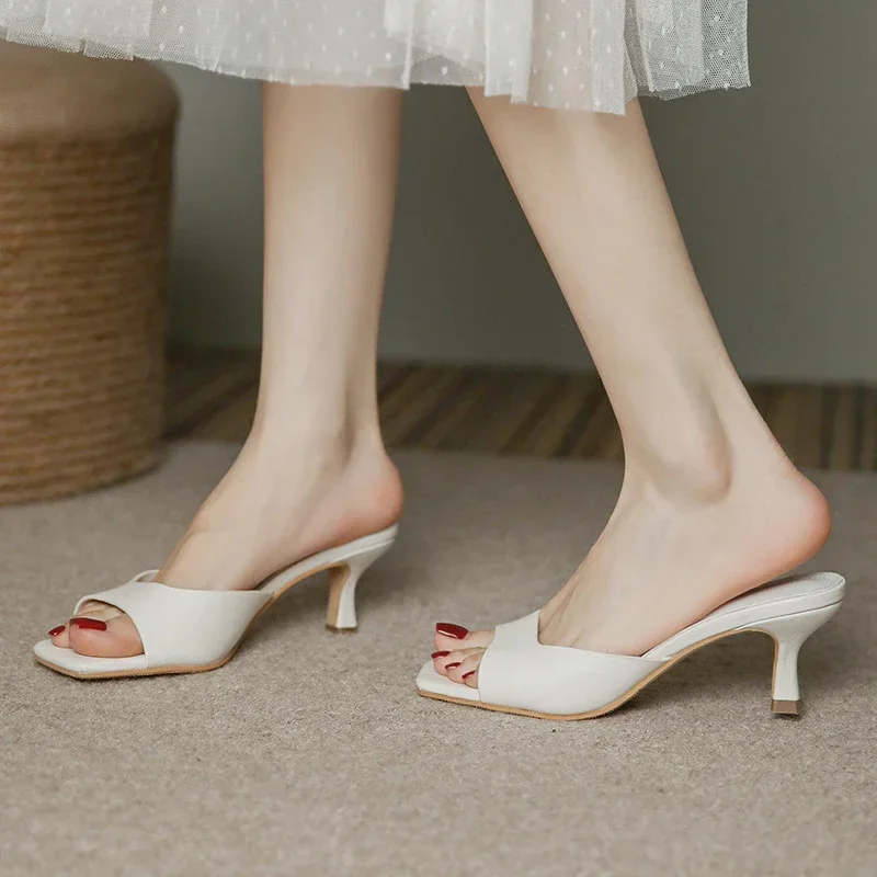 Size 34-43 Women 6cm Heel Mule - Vintage Old Fashion ulasan dan harga