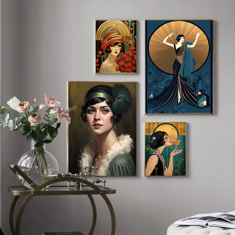 Vintage Flapper Girl Poster 19 - Vintage Fashion Prints For Wall ulasan dan harga