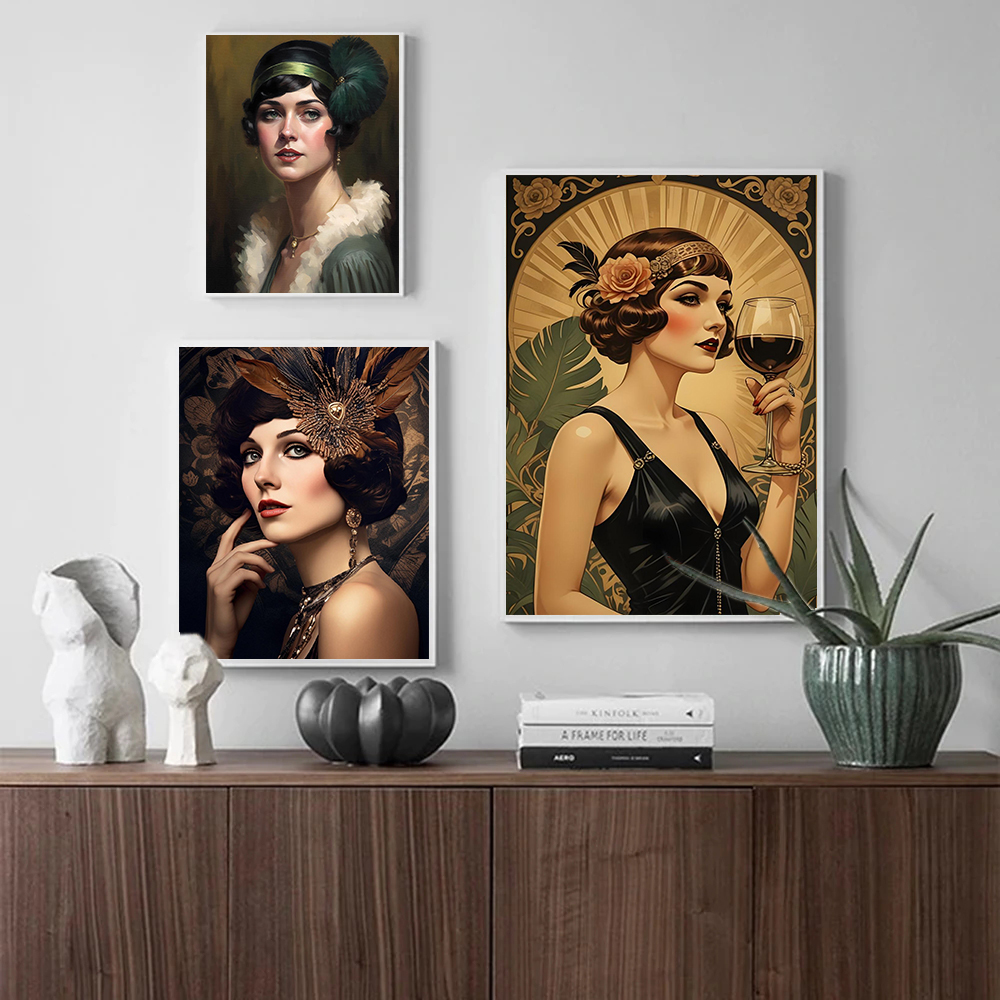 Vintage Flapper Girl Poster 19 - Vintage Fashion Prints For Wall ulasan dan harga