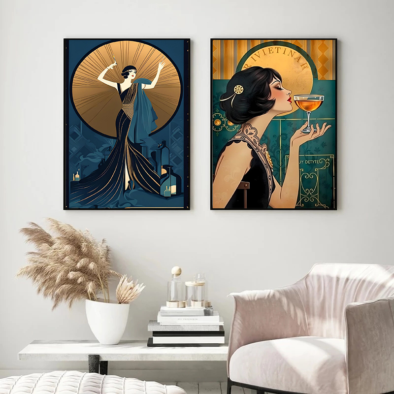 Vintage Flapper Girl Poster 19 - Vintage Fashion Prints For Wall ulasan dan harga