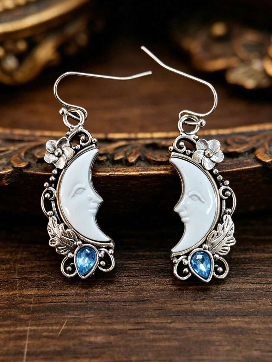 1 Pair Vintage New Moon Shaped - Vintage Fashion Earrings ulasan dan harga