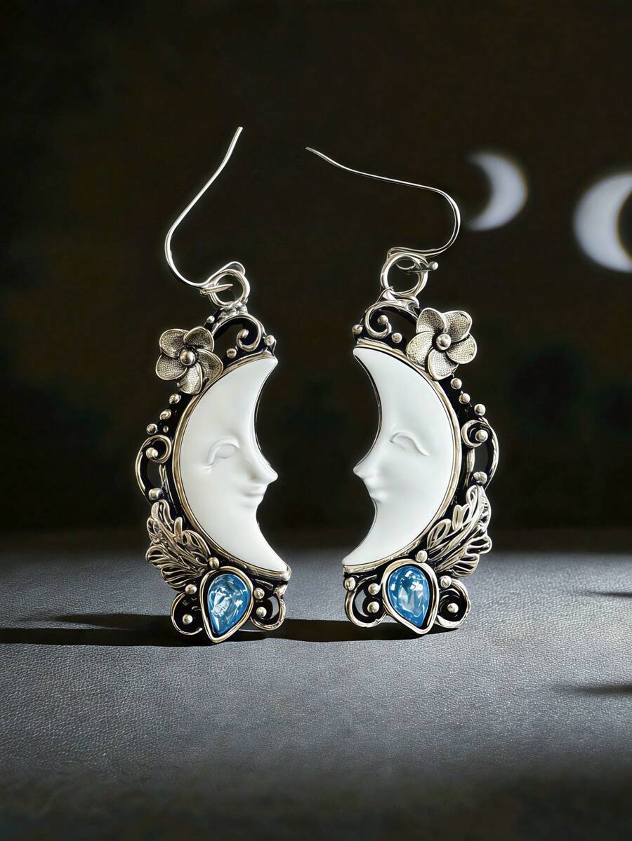 1 Pair Vintage New Moon Shaped - Vintage Fashion Earrings ulasan dan harga