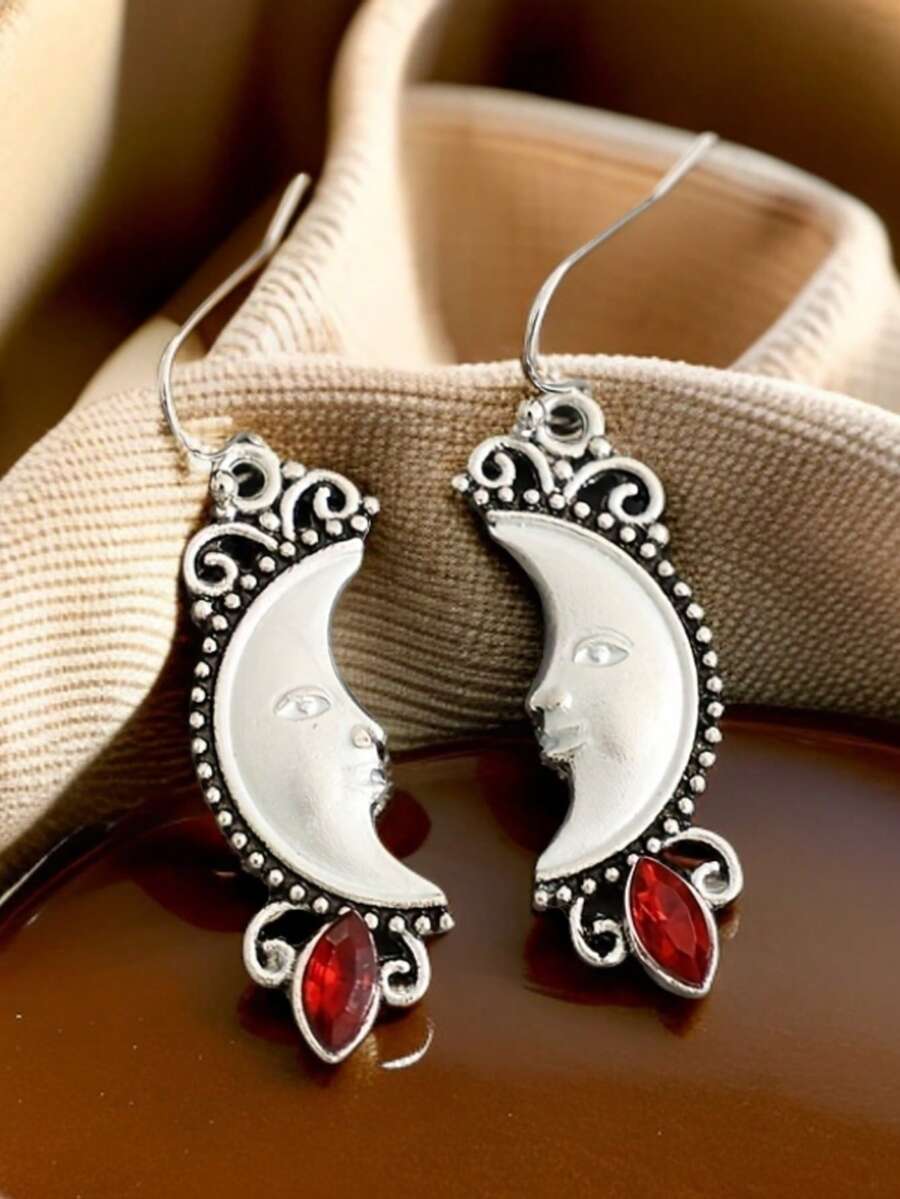 1 Pair Vintage New Moon Shaped - Vintage Fashion Earrings ulasan dan harga