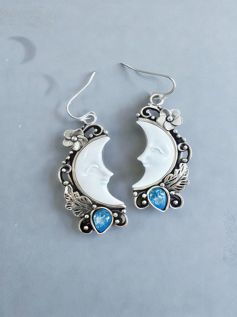 1 Pair Vintage New Moon Shaped - Vintage Fashion Earrings ulasan dan harga